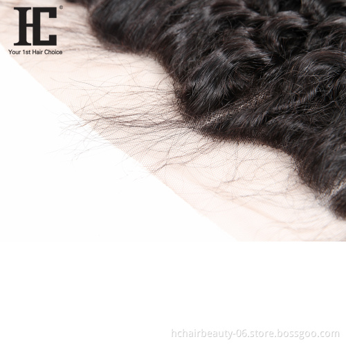 China Suppliers Natural Color Medium Brown Lace Kinky Curly Human Hair Best Selling Products 13X4 Frontal Brazilian Hairs
